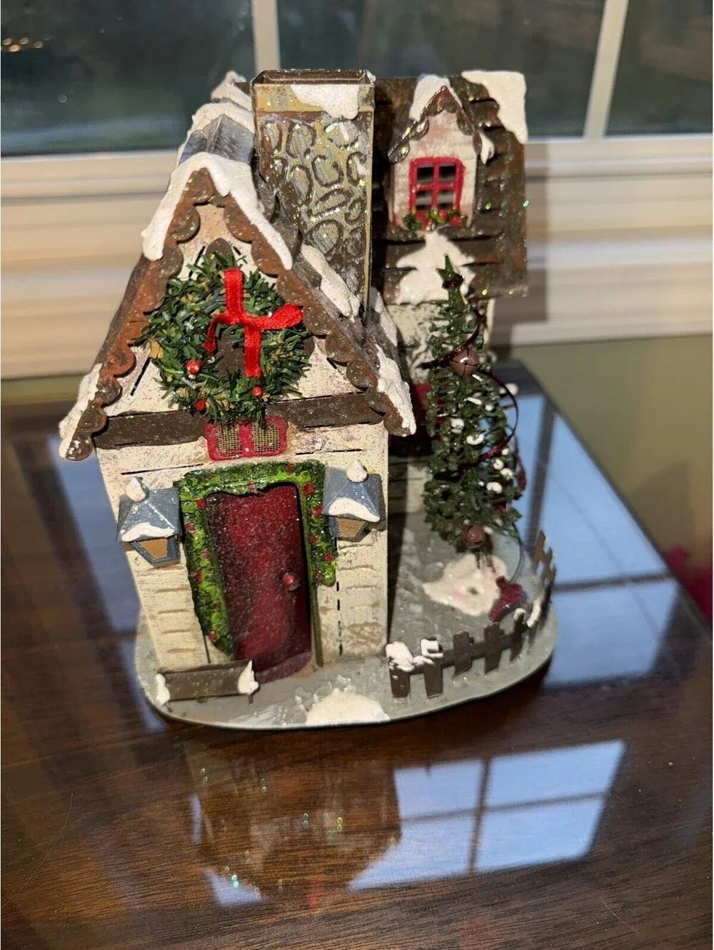 Vintage Metal Tealight Holder Christmas Village House Kohl's Retired